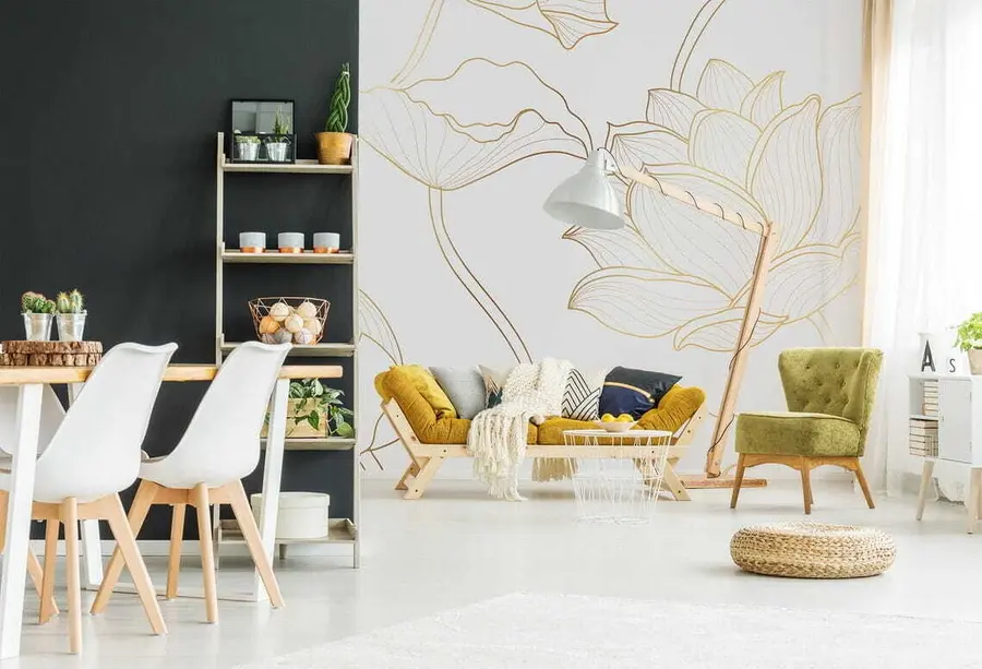 wall murals Лотус лине арт u58166