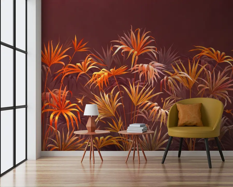 wall murals Наранџасте тропске палме u58939v1