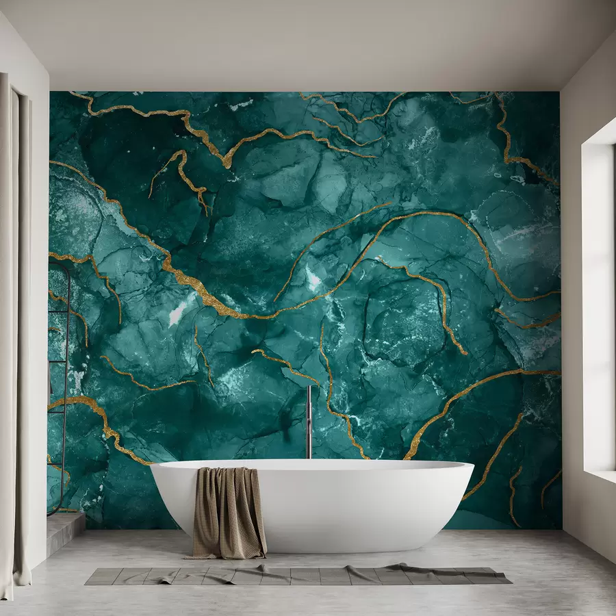 wall murals Тиркизна апстрактна уметност, мермер, флуид u70782