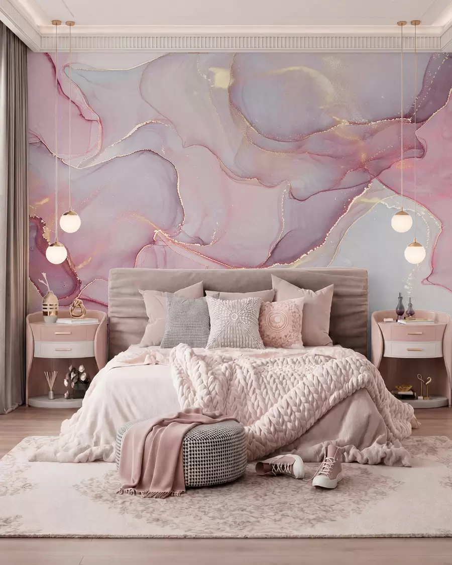 wall murals Течност у ружичастој боји u70787