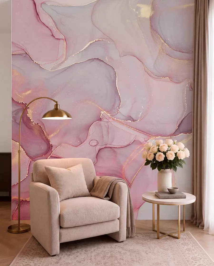 wall murals Течност у ружичастој боји u70787