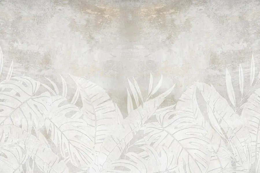 wall murals Палмино лишће у сивим тоновима u71245