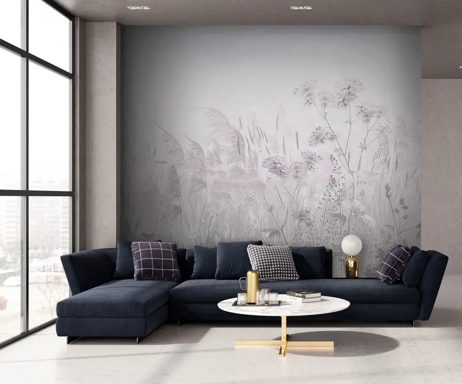 wall murals Греи-Беиге Вилдфловерс u00104v2