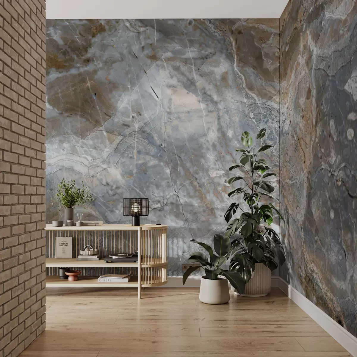 wall murals Сиво-беж мермер u71438