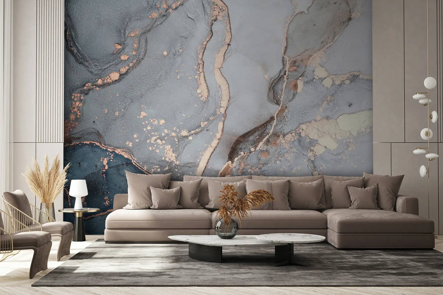 wall murals Плави мермер u24799