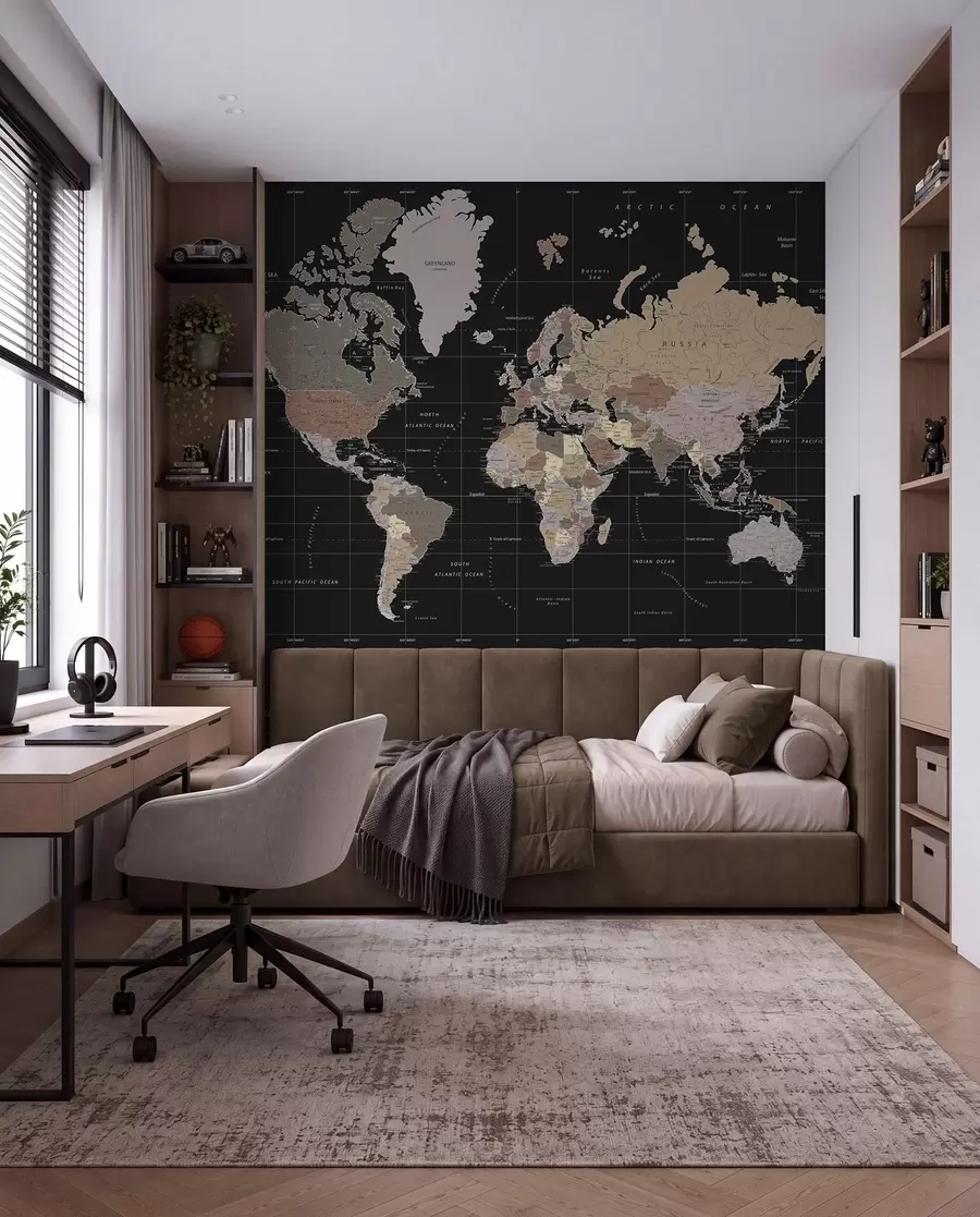 wall murals Детаљна мапа света u99477