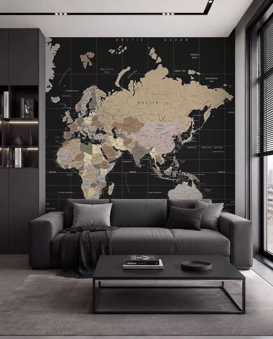 wall murals Детаљна мапа света u99477