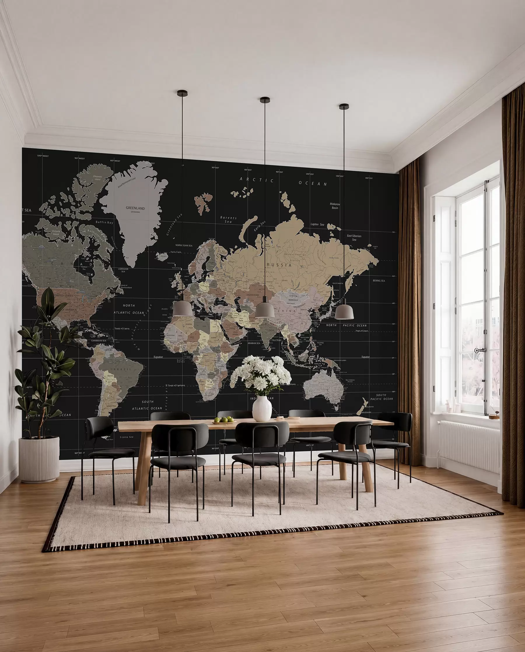 wall murals Детаљна мапа света u99477