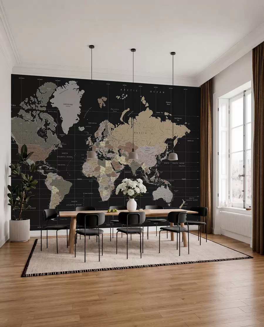 wall murals Детаљна мапа света u99477