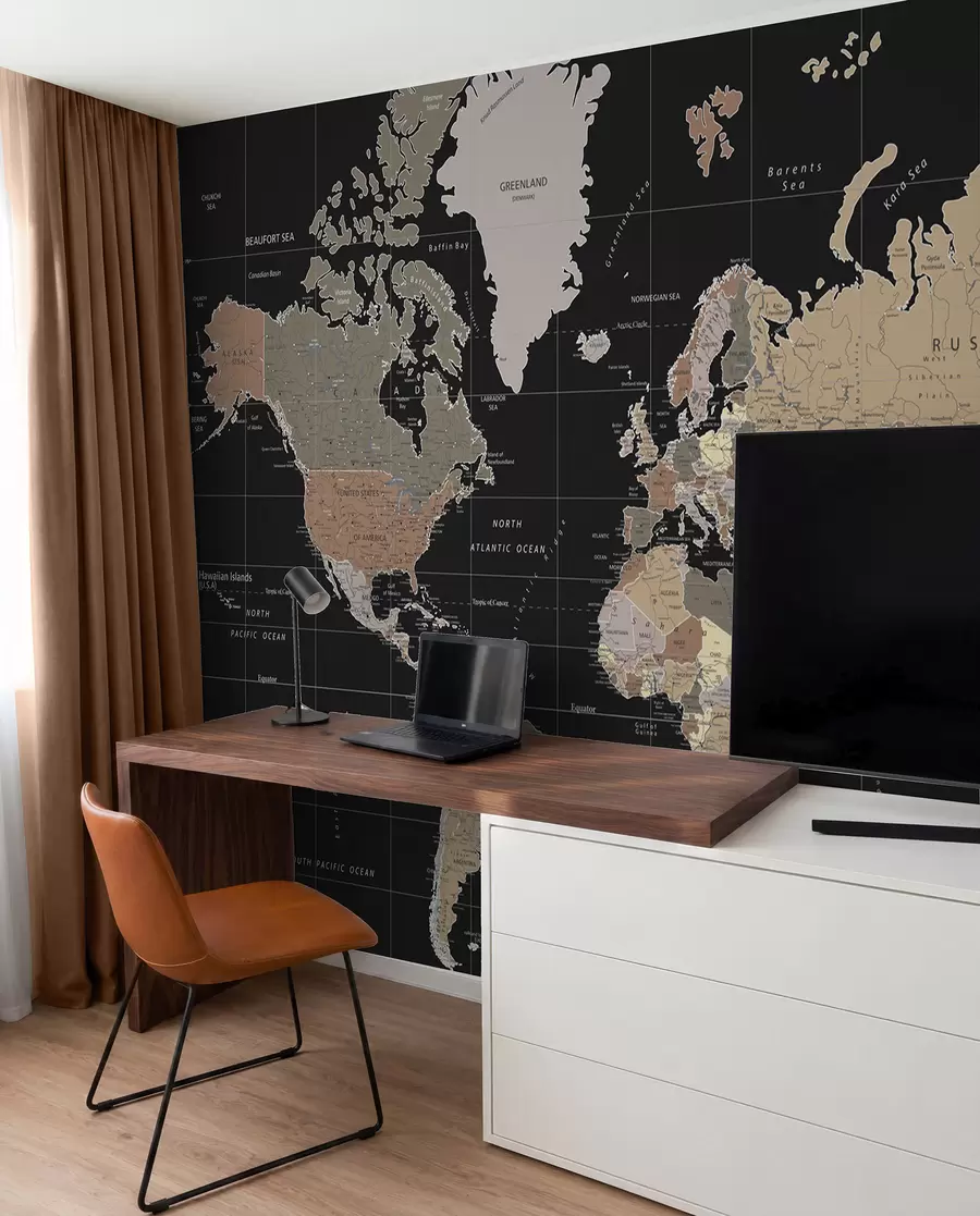 wall murals Детаљна мапа света u99477