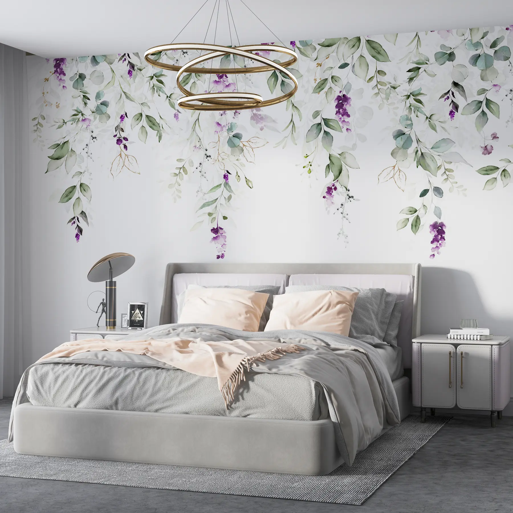 wall murals акварел композиција са цветовима лаванде u99687