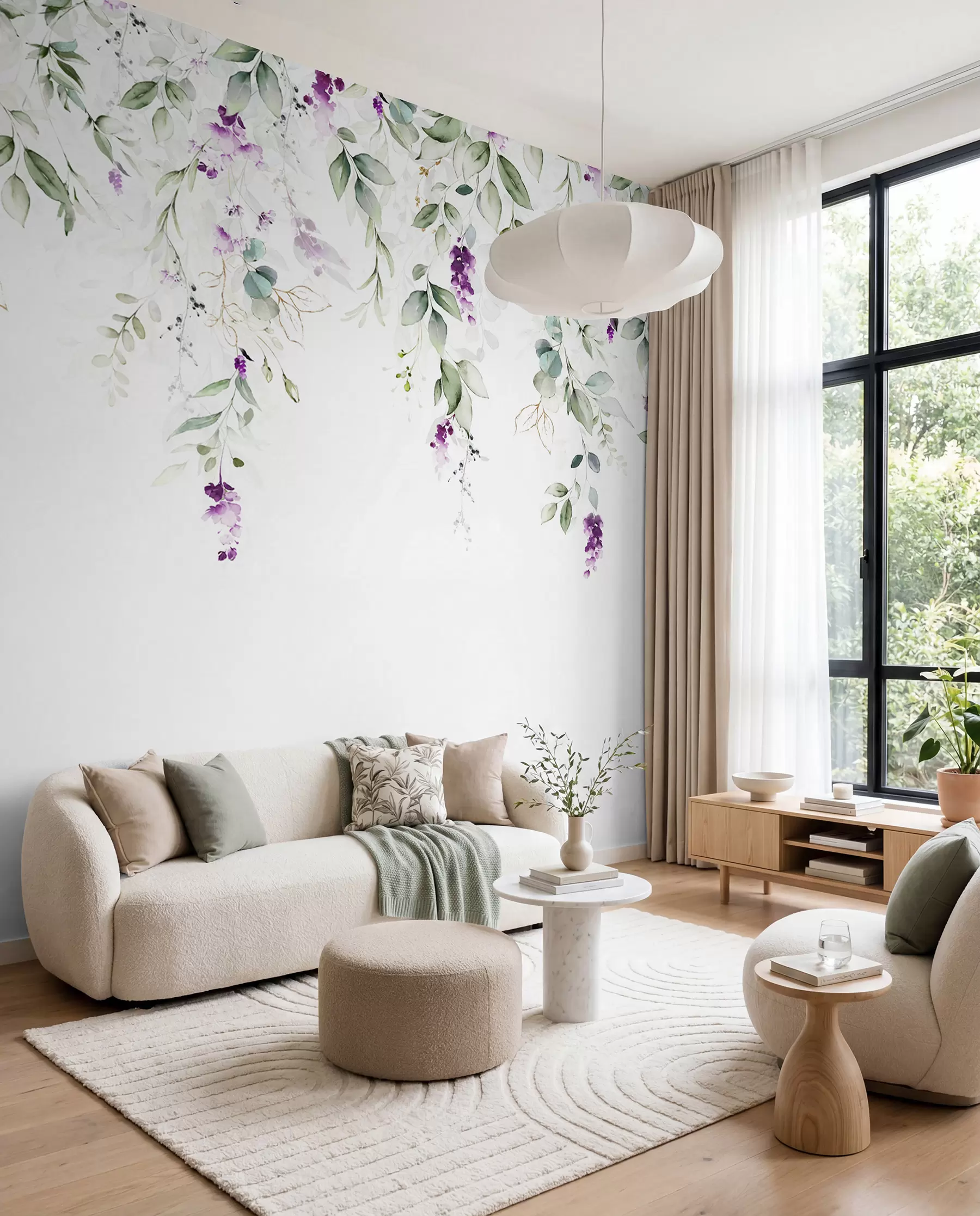 wall murals акварел композиција са цветовима лаванде u99687