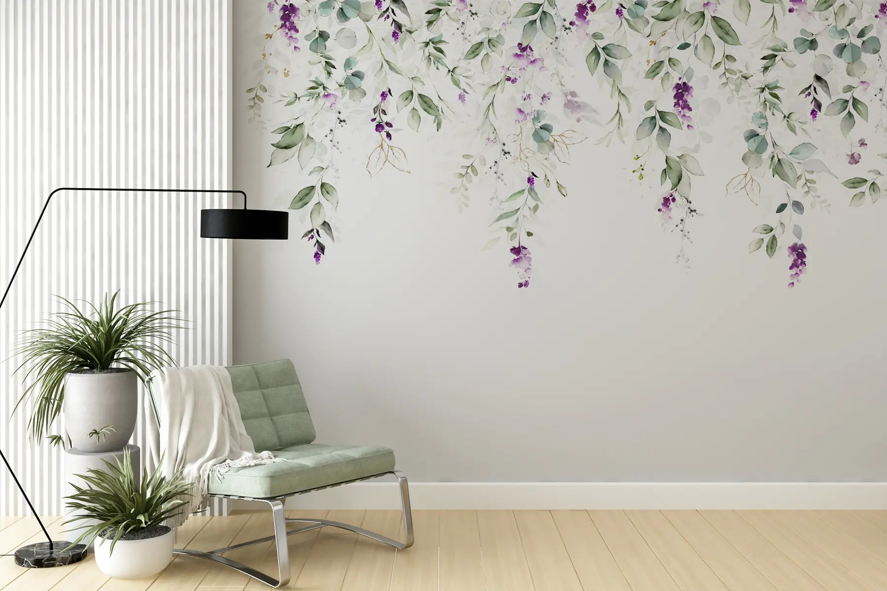 wall murals акварел композиција са цветовима лаванде u99687