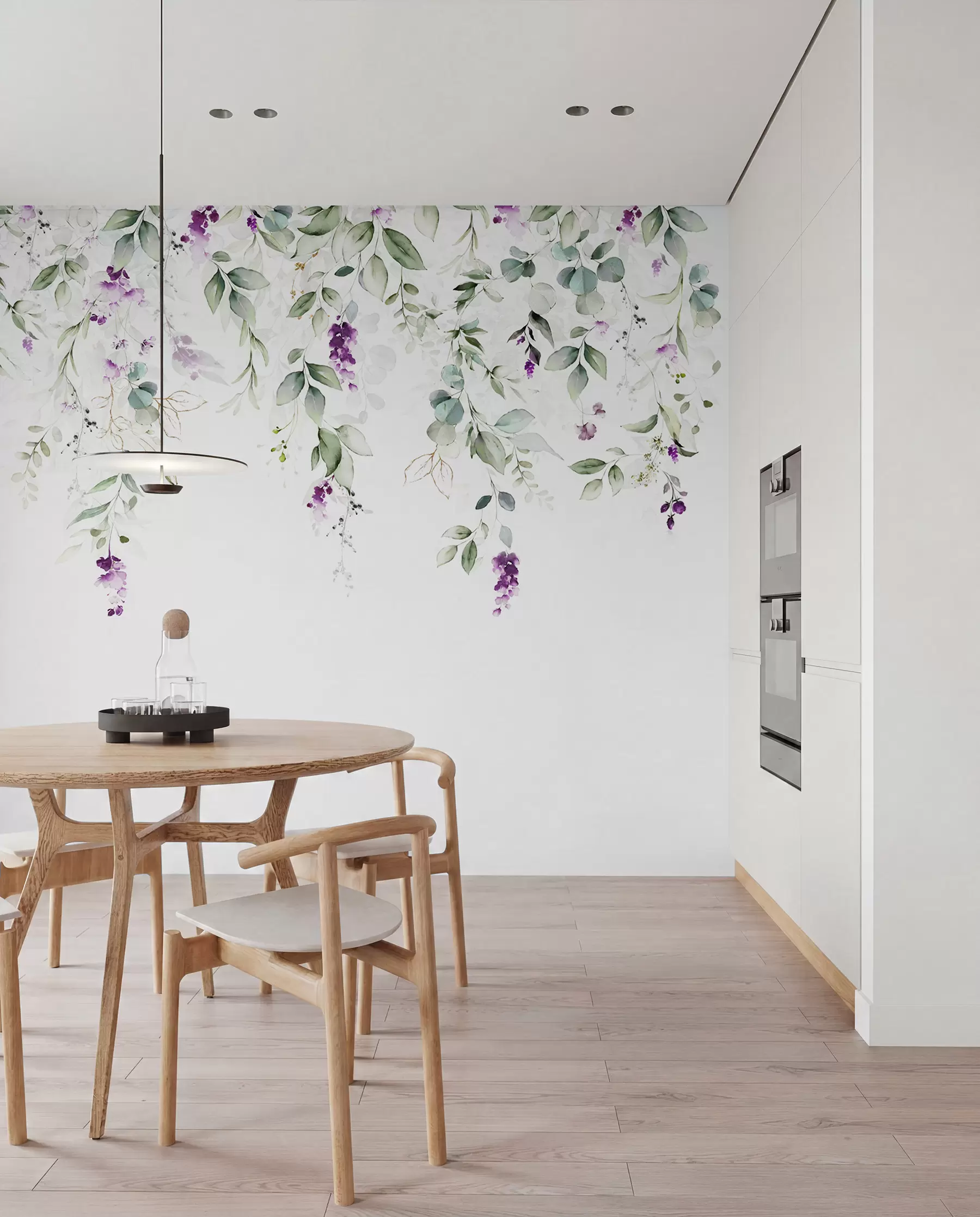 wall murals акварел композиција са цветовима лаванде u99687