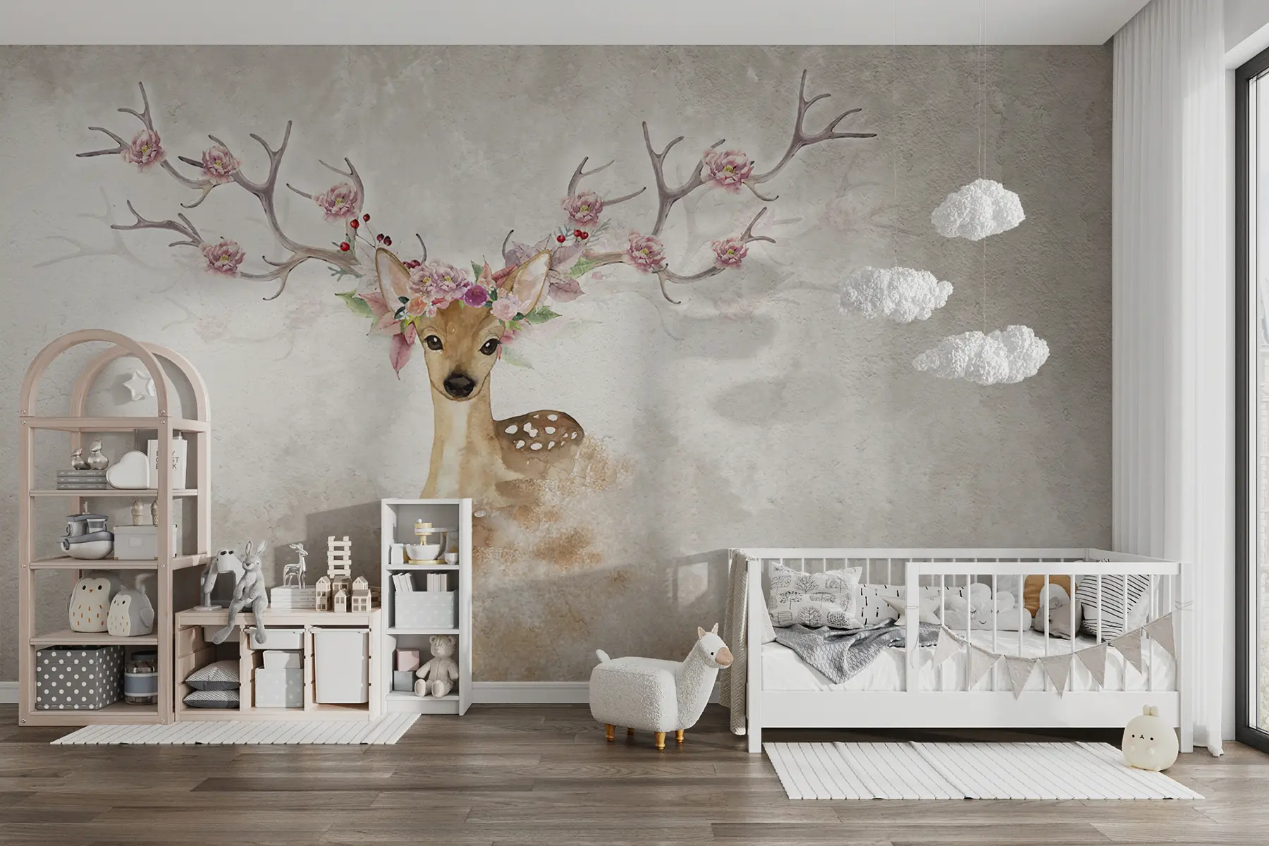 wall murals Јелени са цвећем на роговима u04671d2