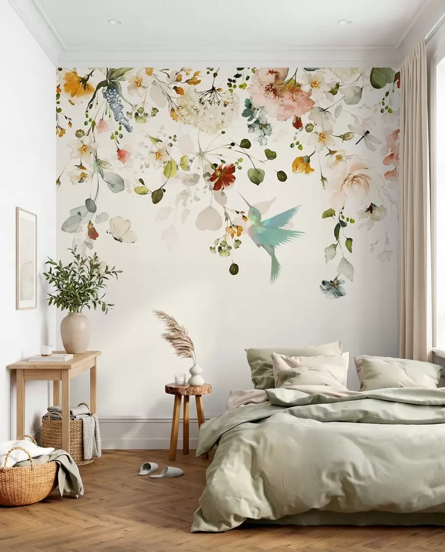 wall murals Цвеће и колибри u59610d2