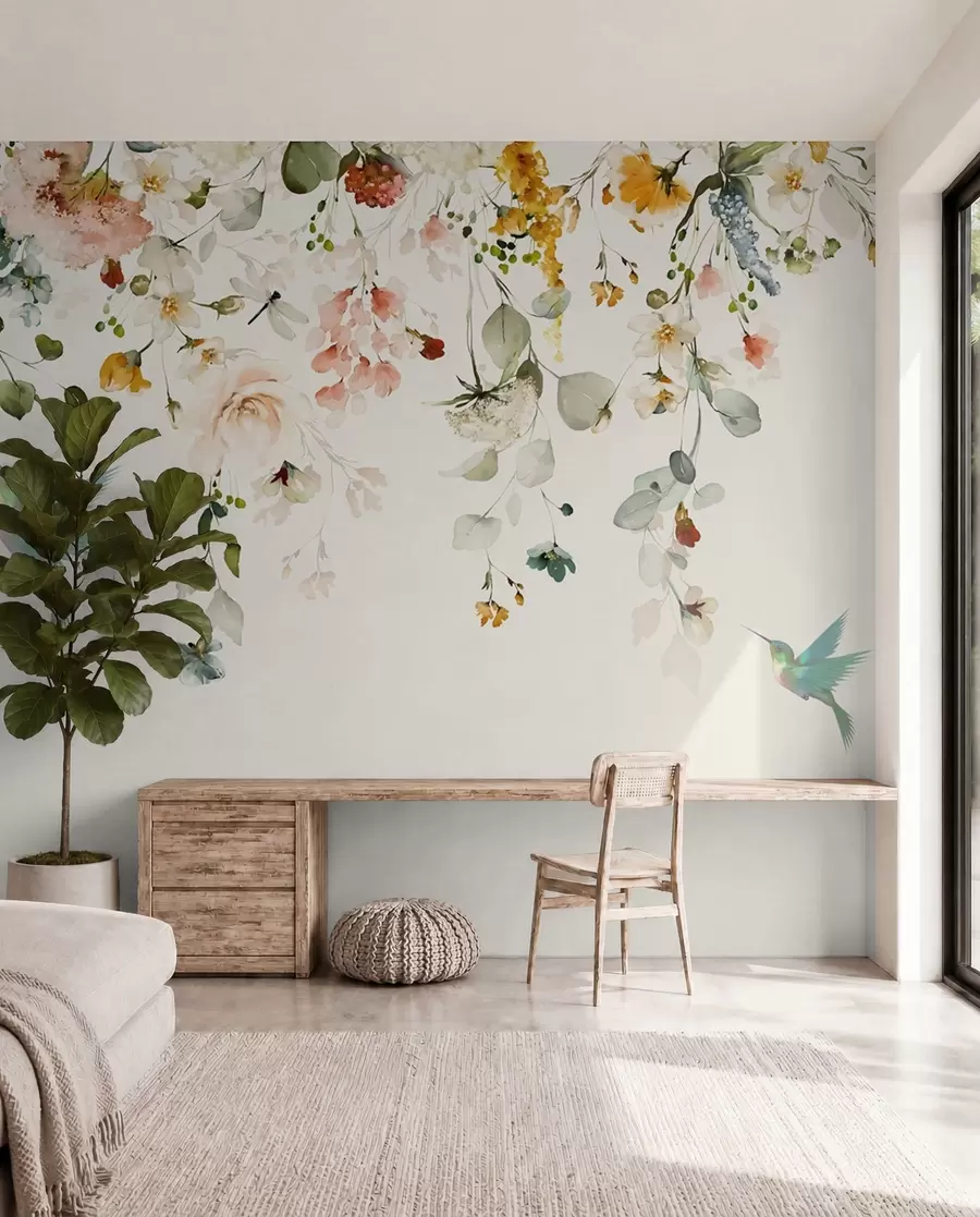 wall murals Цвеће и колибри u59610d2