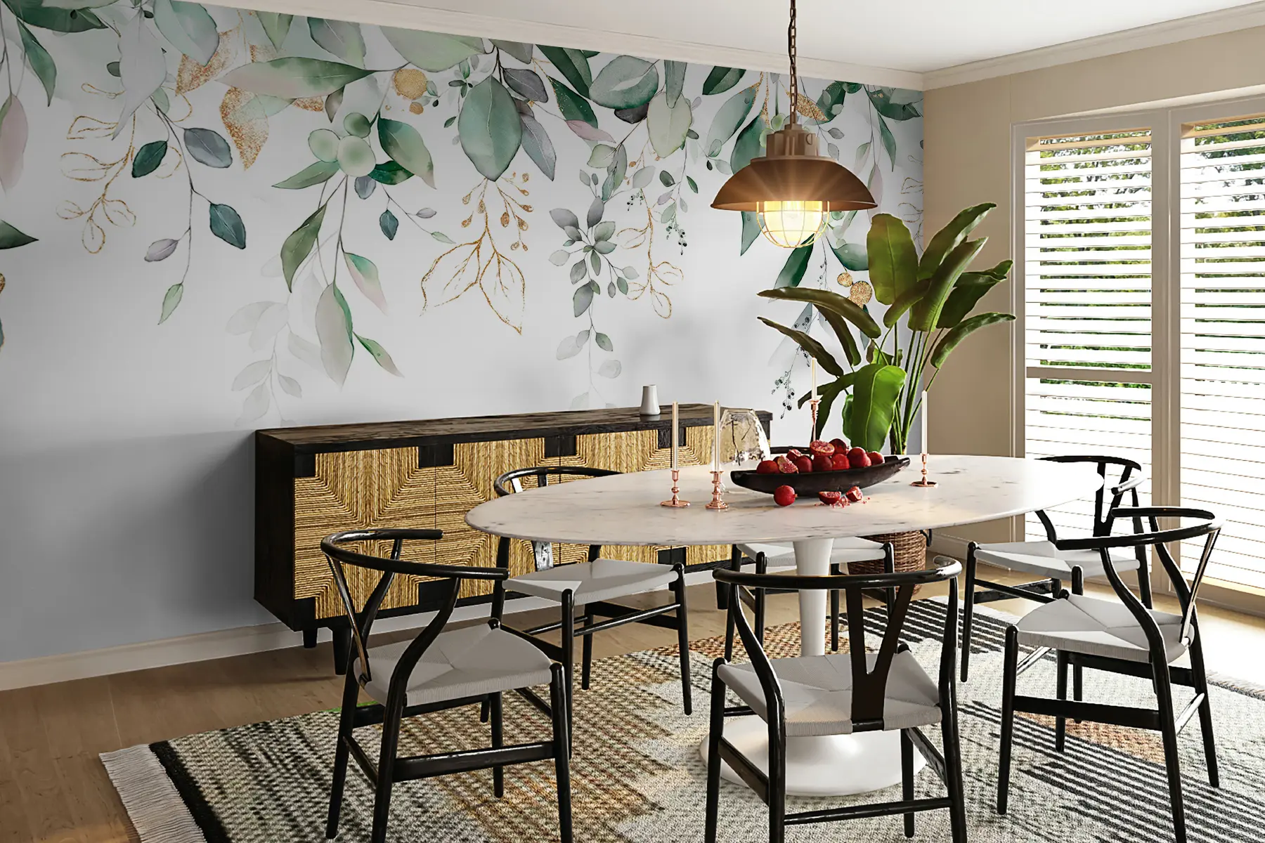 wall murals Висећи лист еукалиптуса на белој позадини u95506d2