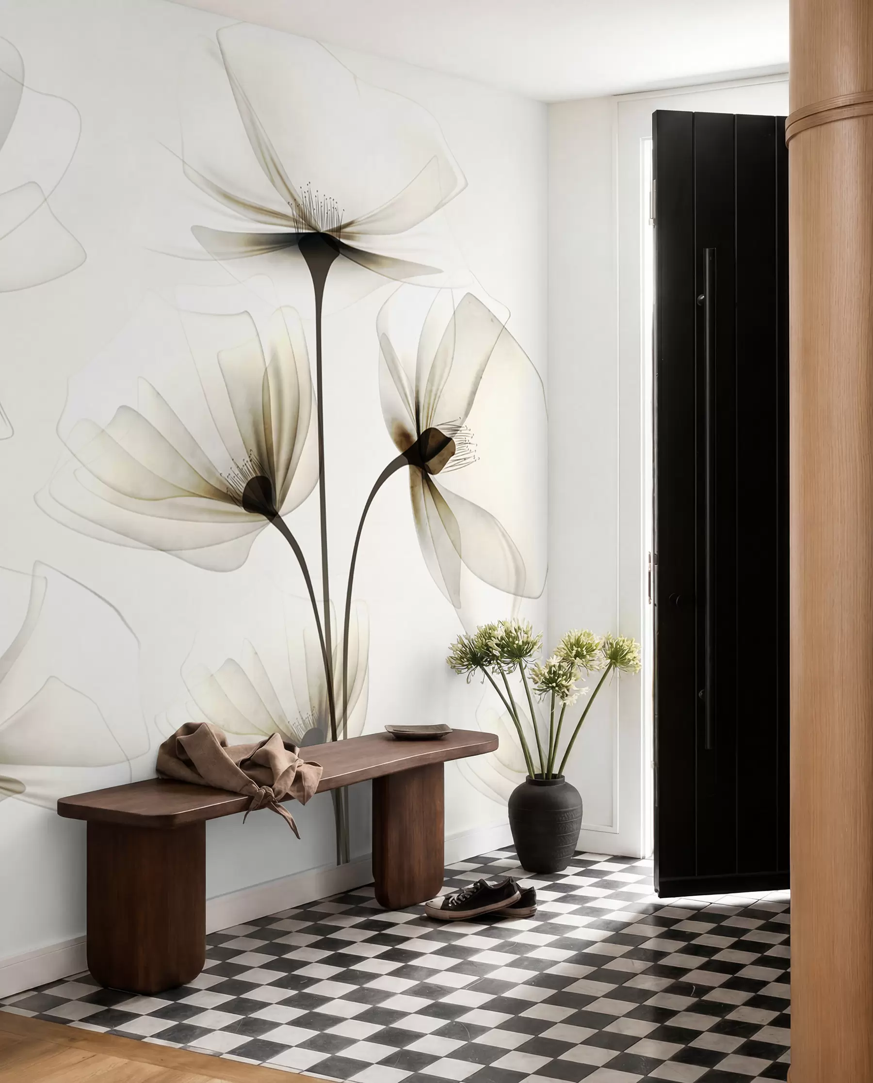 wall murals Прозирно акварел цвеће w00143