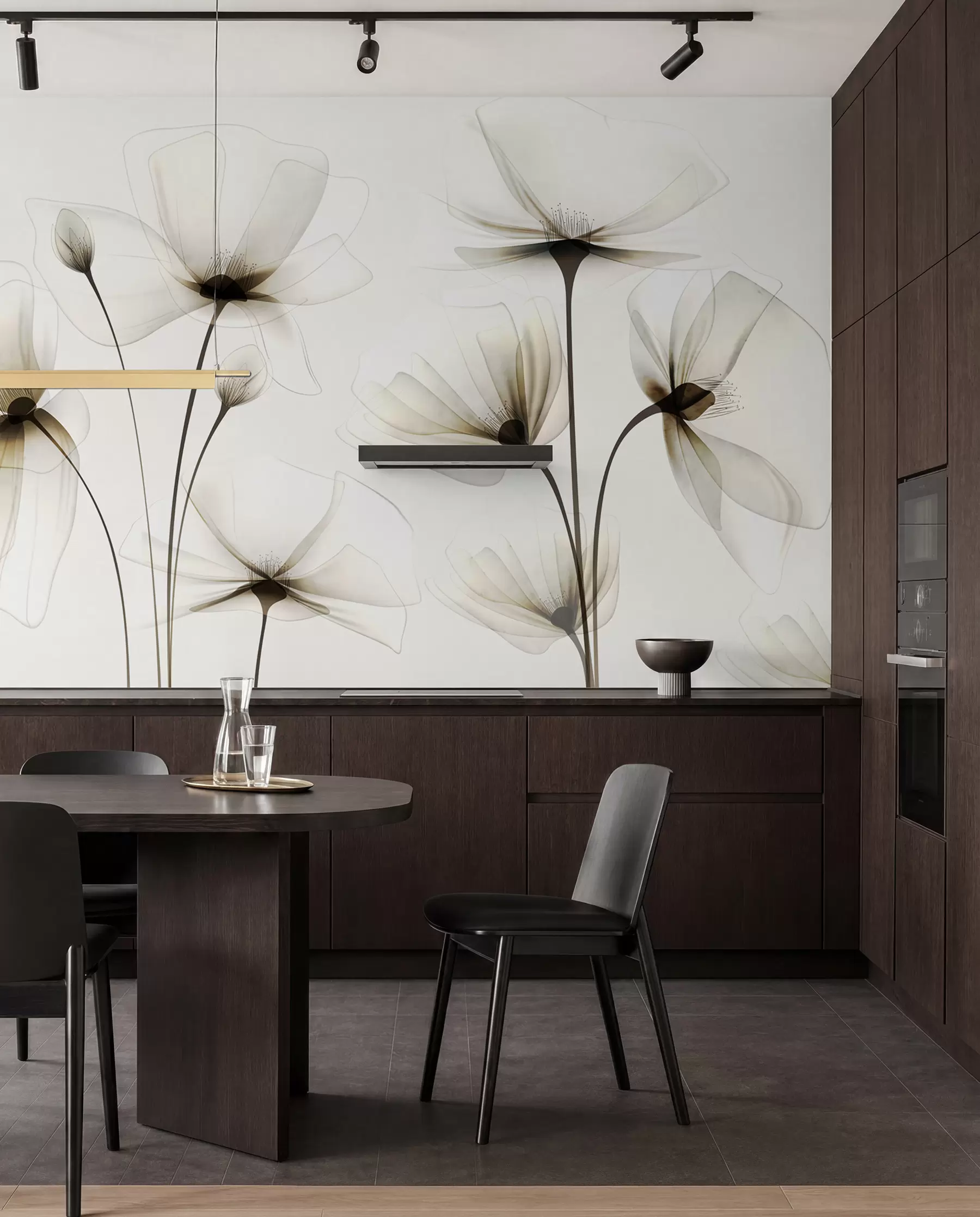 wall murals Прозирно акварел цвеће w00143