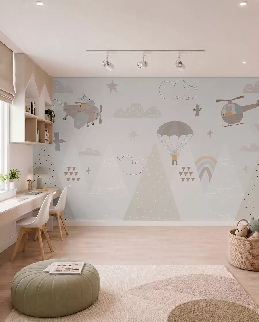 wall murals Mali letovi iznad brda w00414