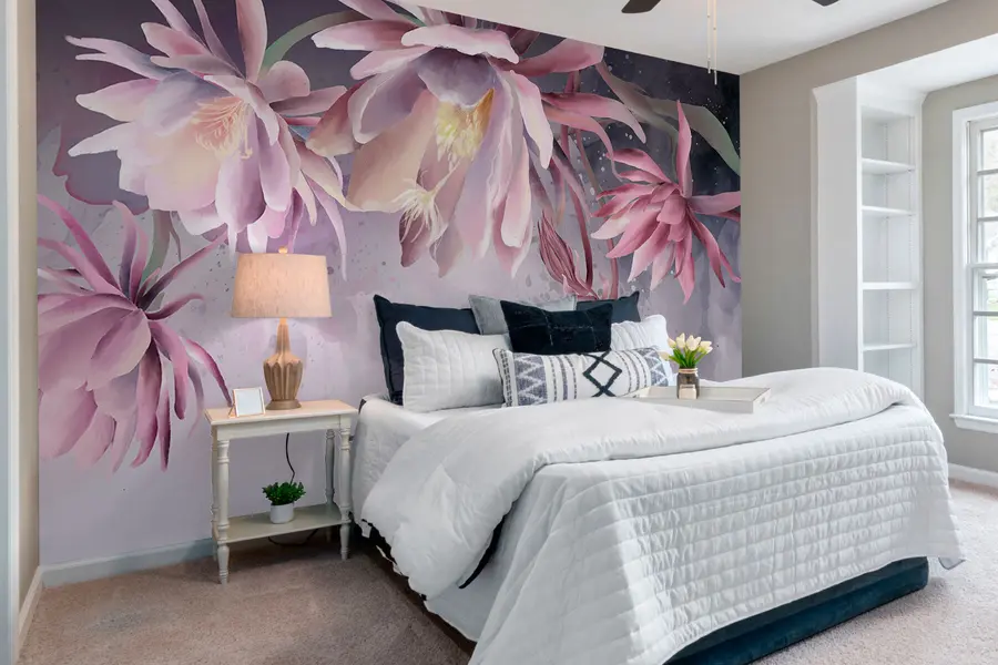 wall murals Велики цветови локвања на апстрактној позадини акварела w00387