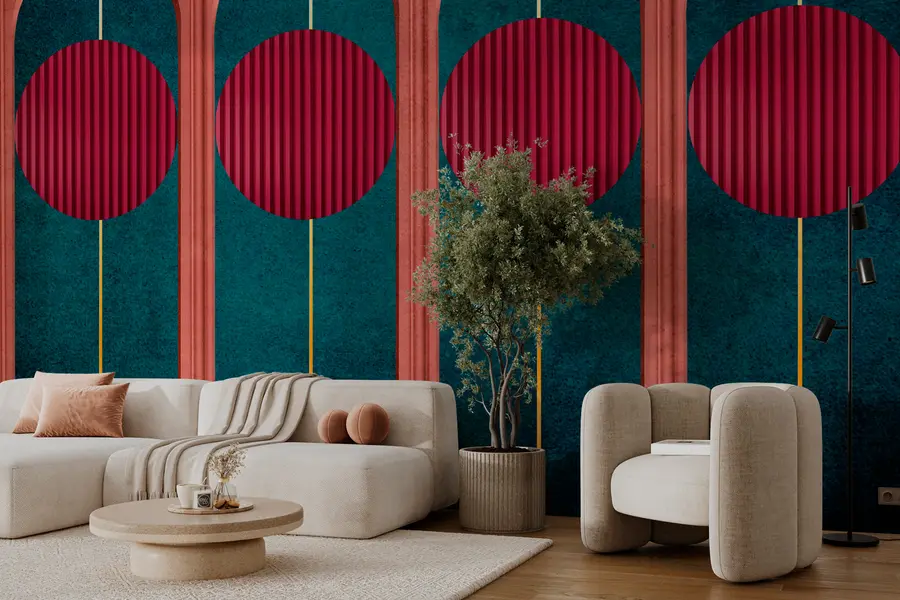 wall murals Декор лук у модерном стилу минимализам, текстурирани елементи w00388