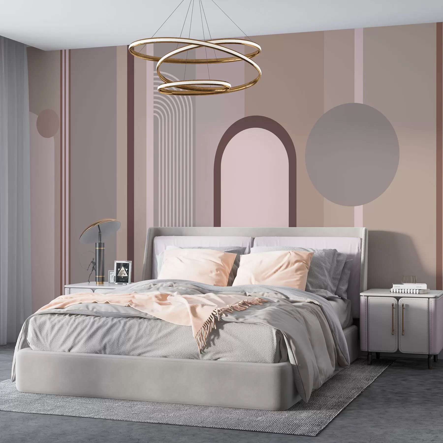 wall murals Геометријске тапете у нежним бојама w00466v2