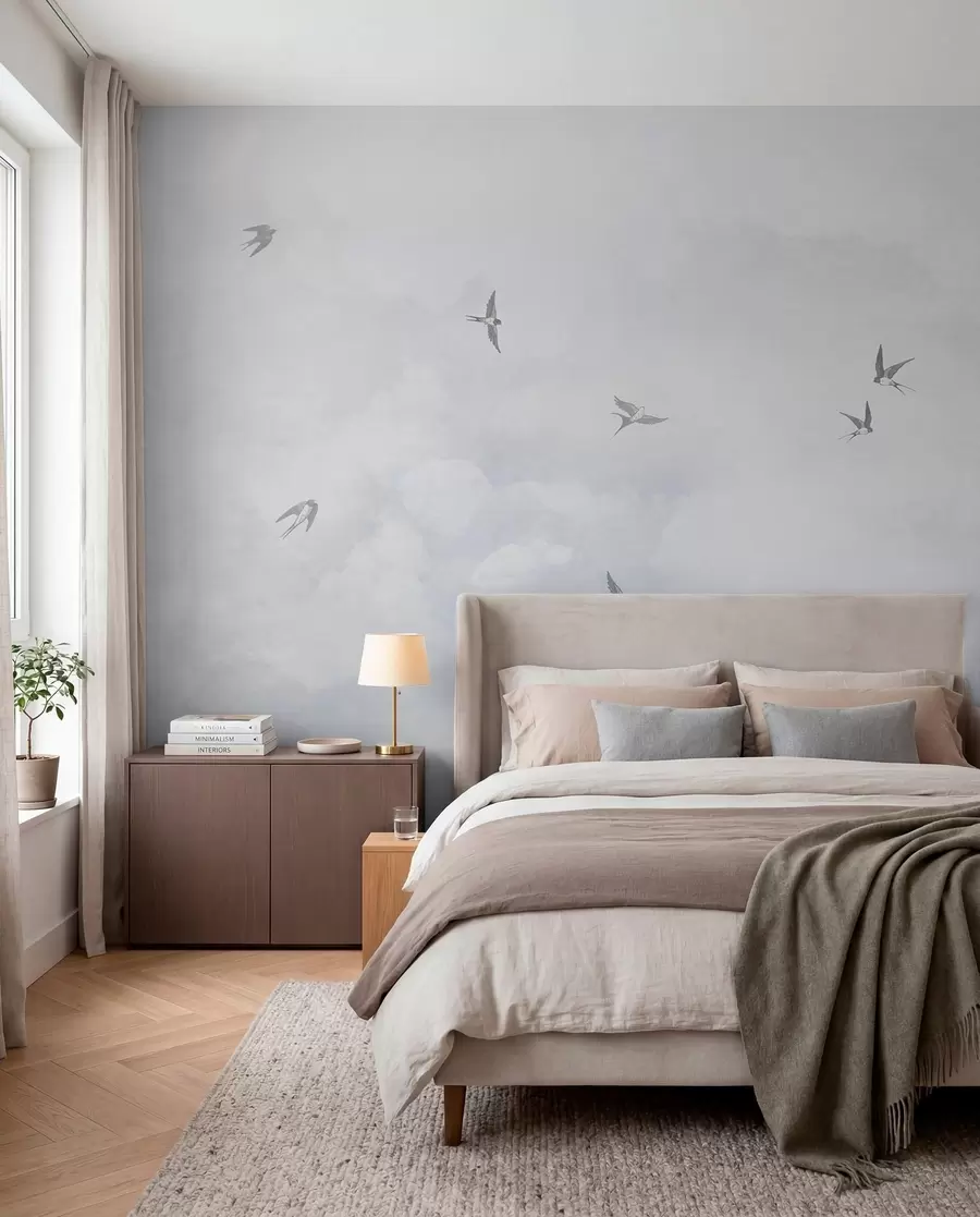 wall murals Плаво небо са ластама w00526