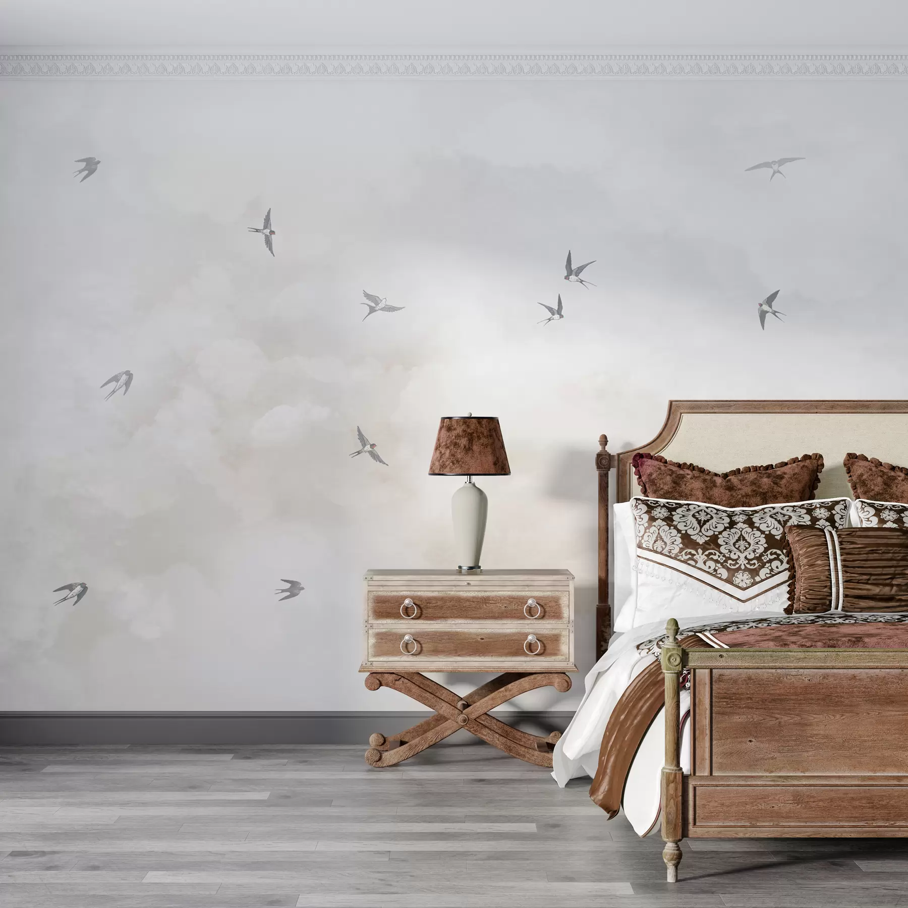 wall murals Небо са ластама w00526v2