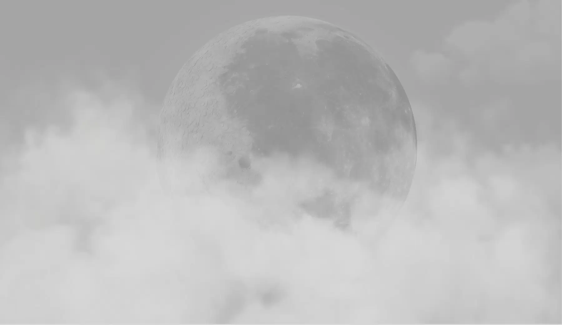 wall murals Велики месец међу облацима сиве боје у стилу поткровља w00548v1