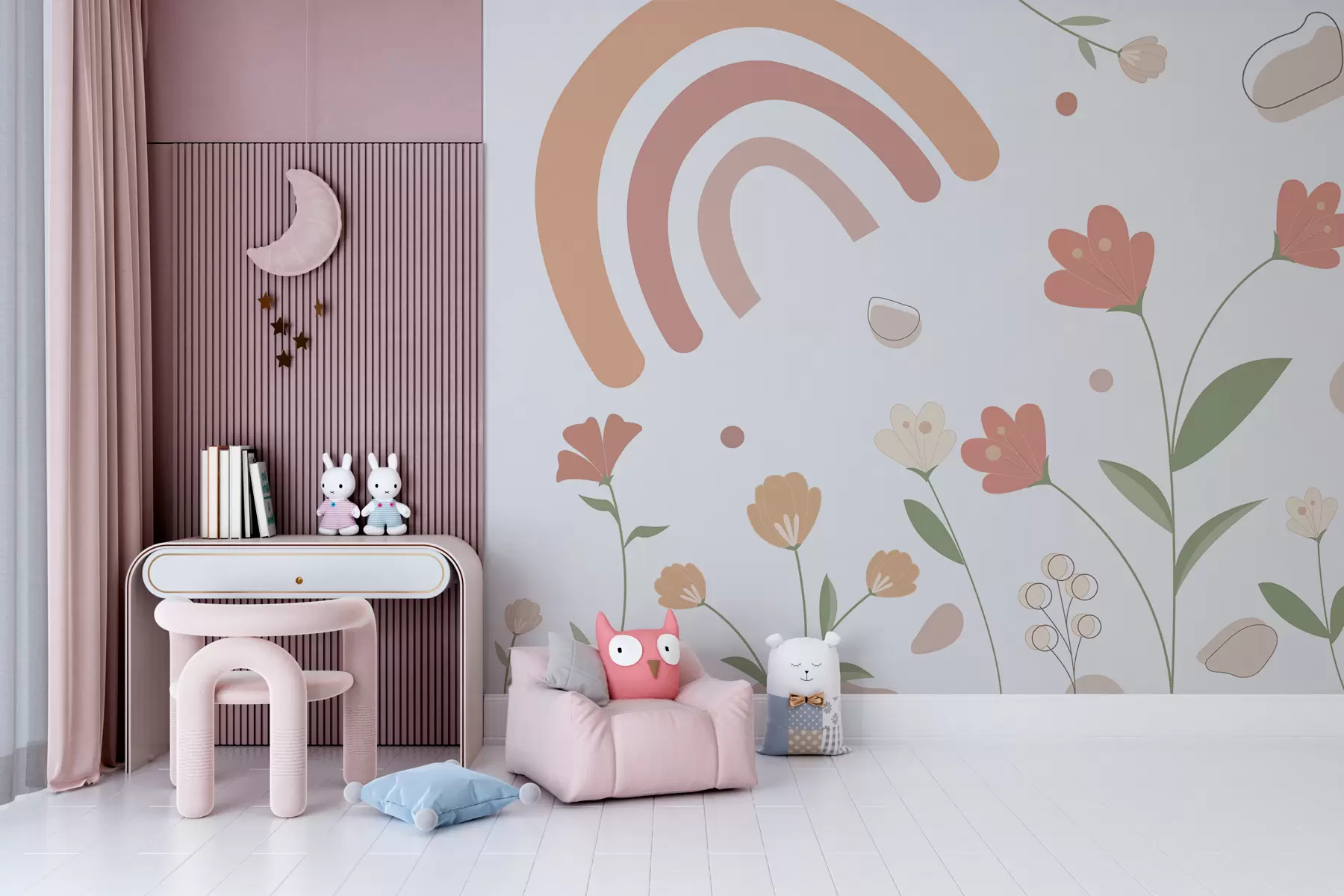 wall murals Летње цвеће и дуга w00628