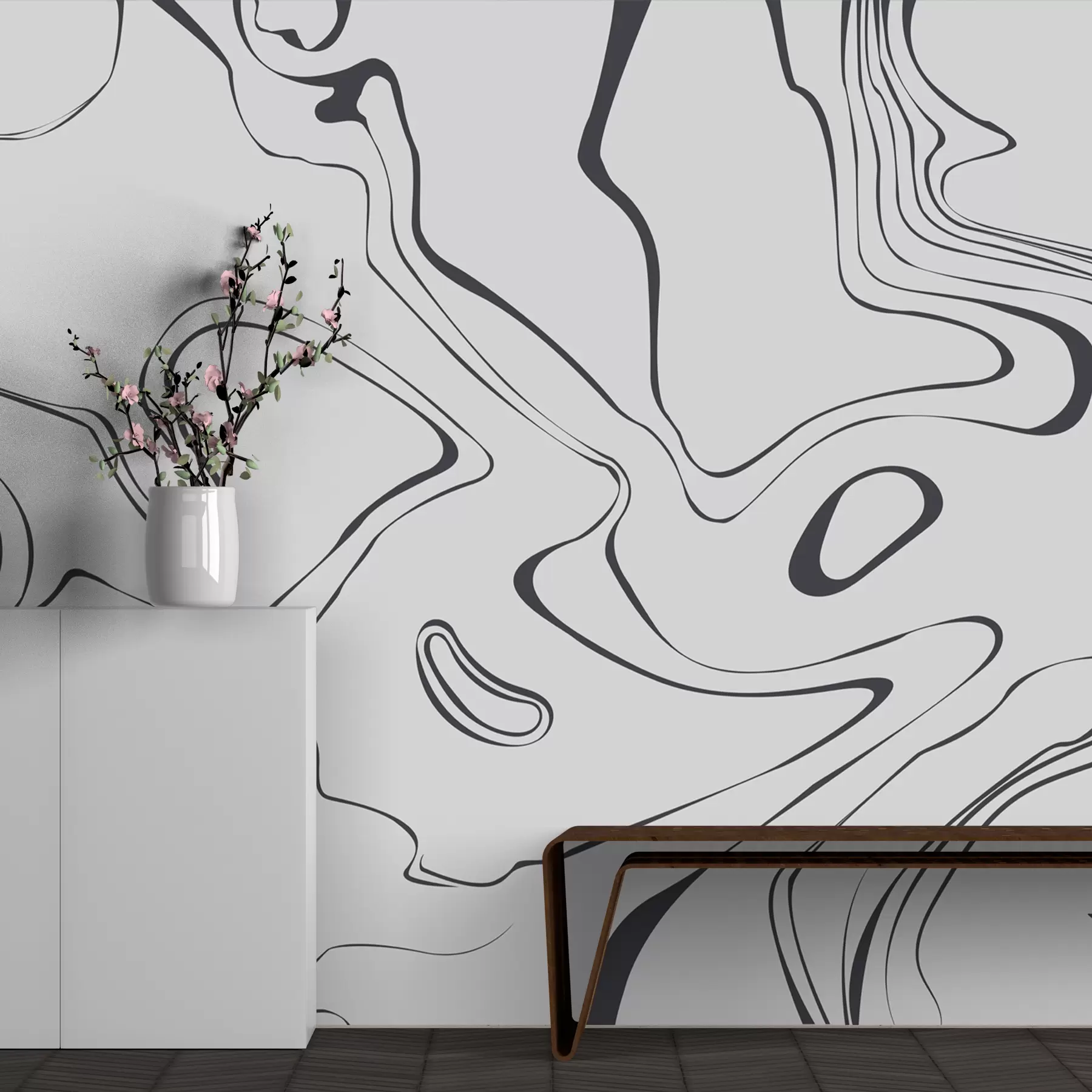 wall murals Апстрактна позадина са ефектом мермера у црној боји w00634v1