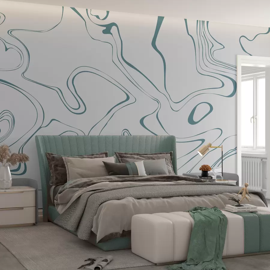 wall murals Апстрактна позадина са ефектом мермера у плавој боји w00634v2