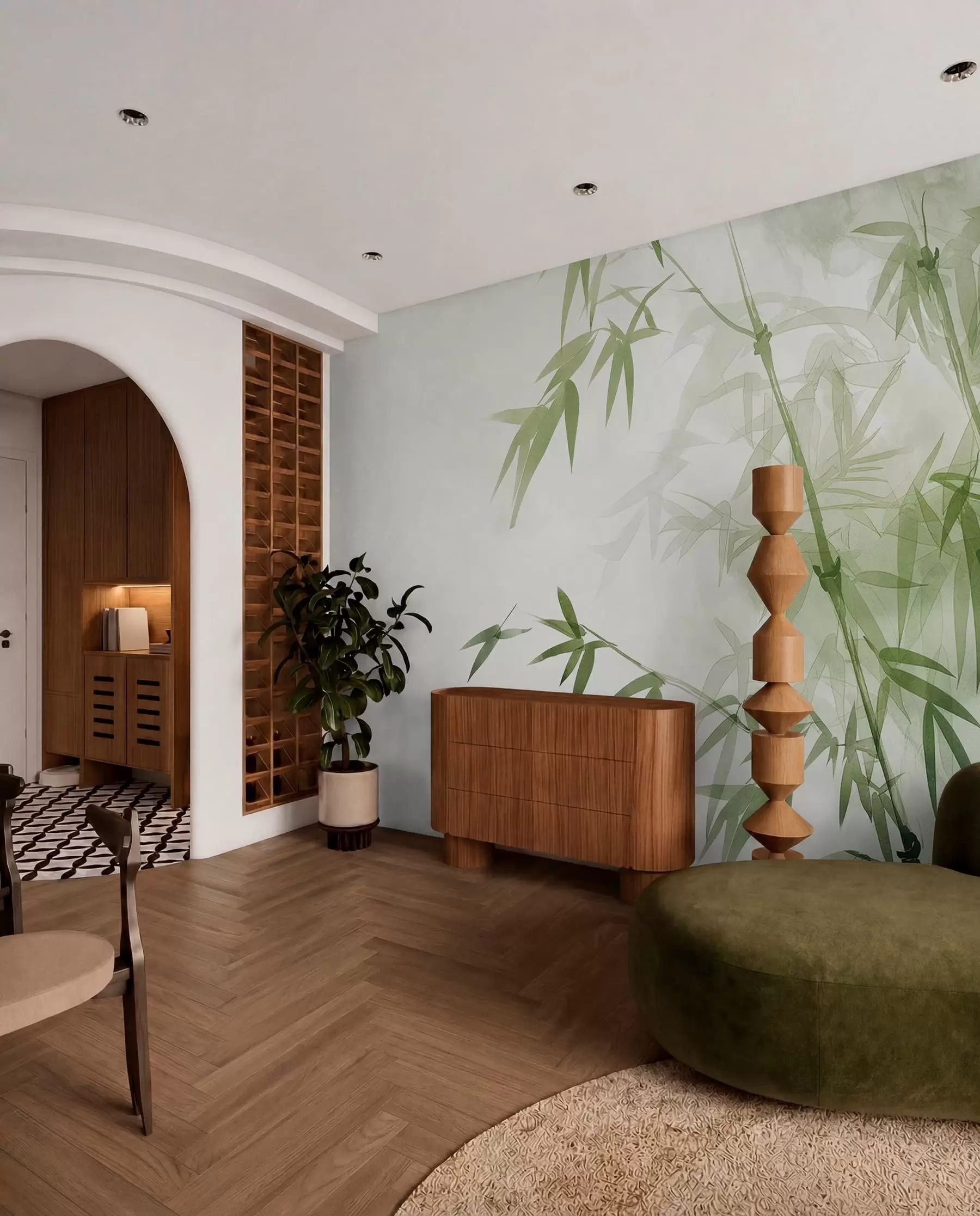 wall murals Гране са листовима акварел w00687