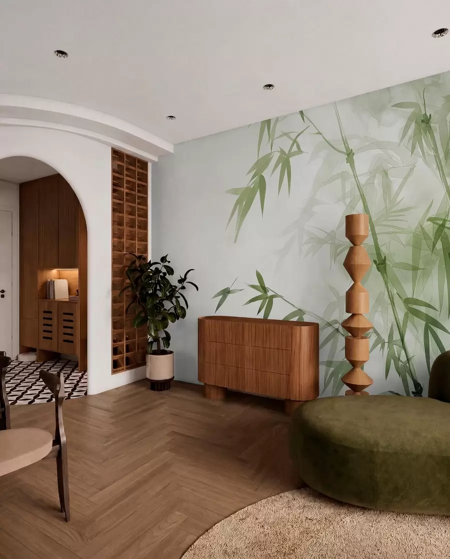 wall murals Гране са листовима акварел w00687