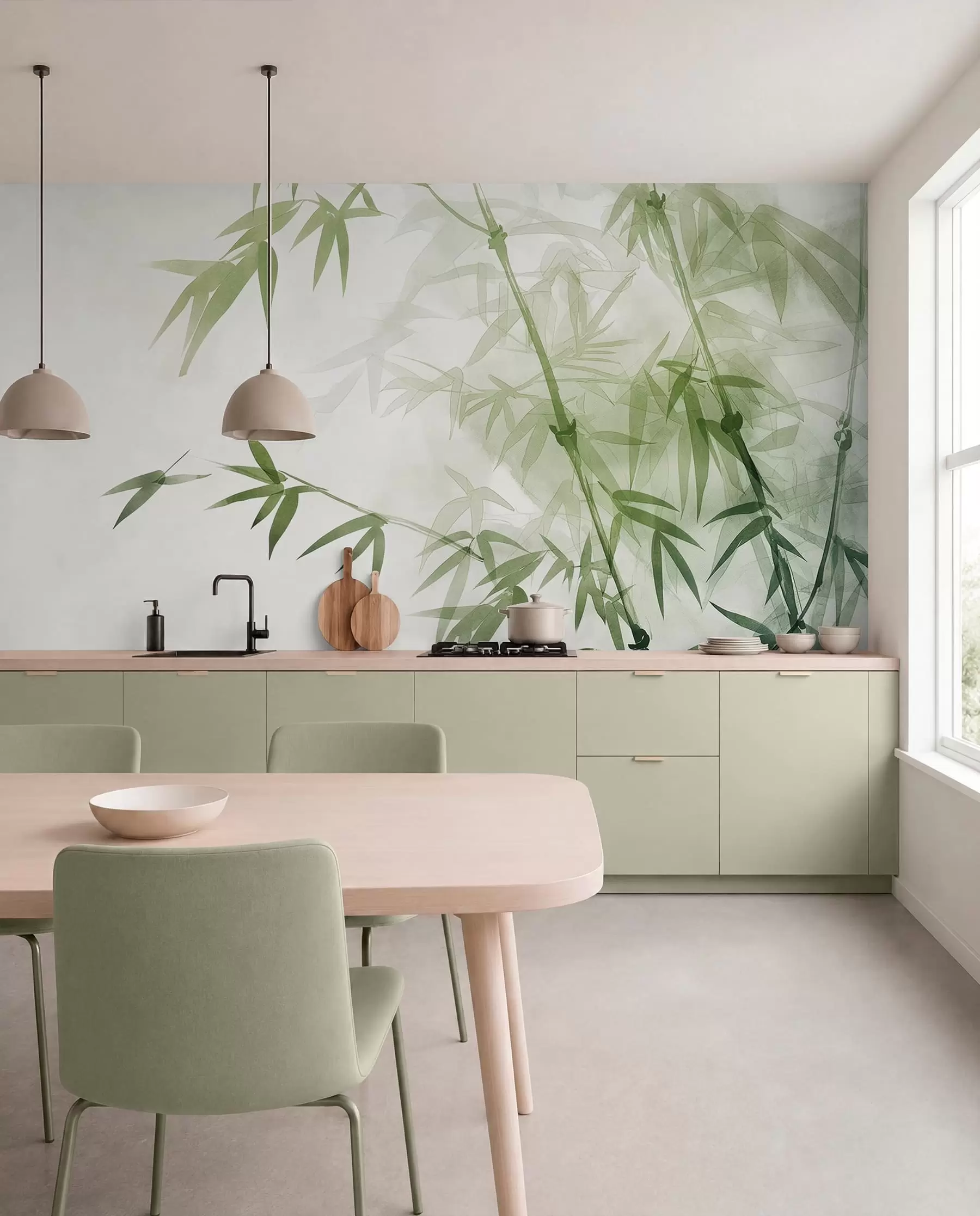 wall murals Гране са листовима акварел w00687