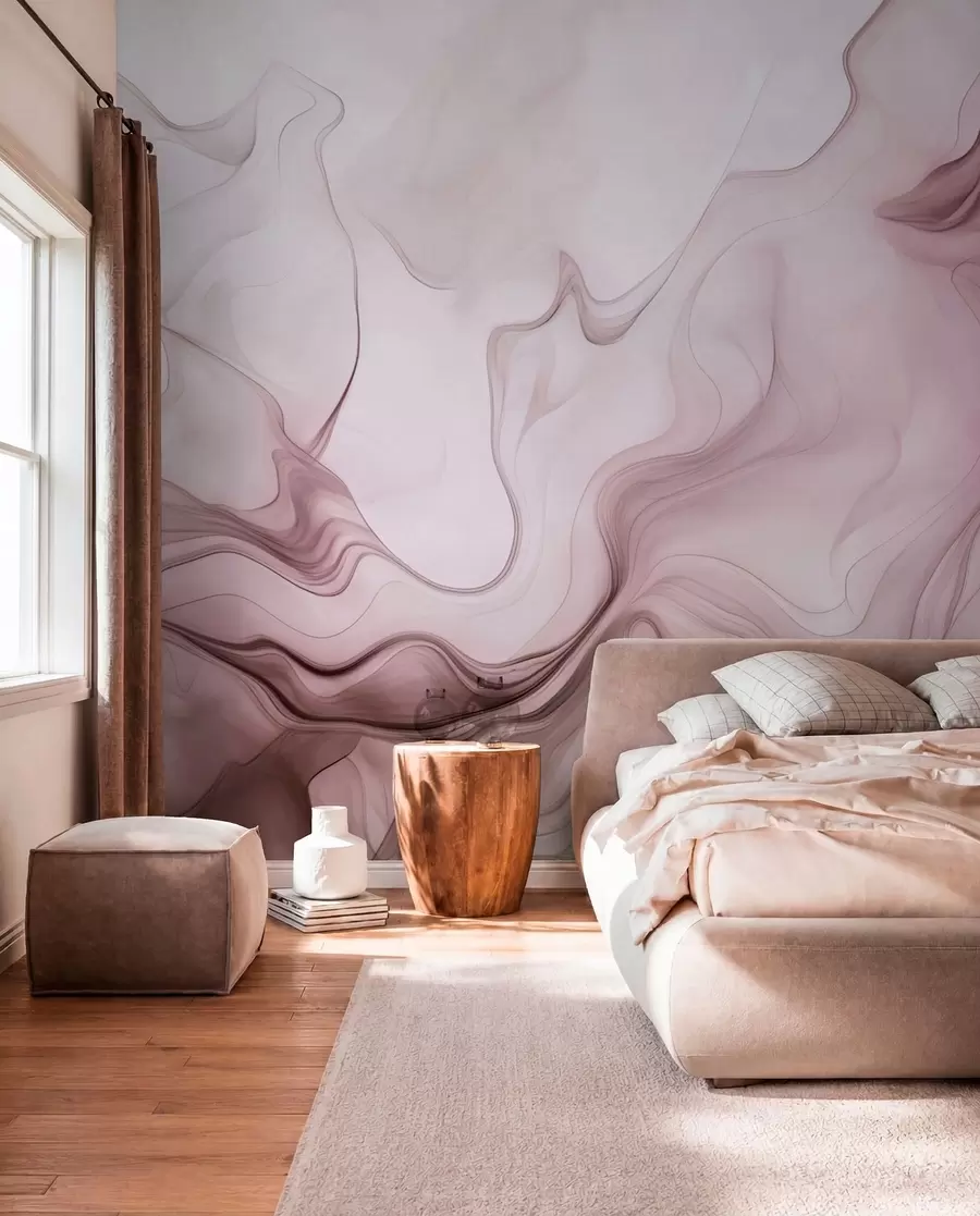 wall murals Пастелни апстрактни таласи на светлој позадини w01185v2