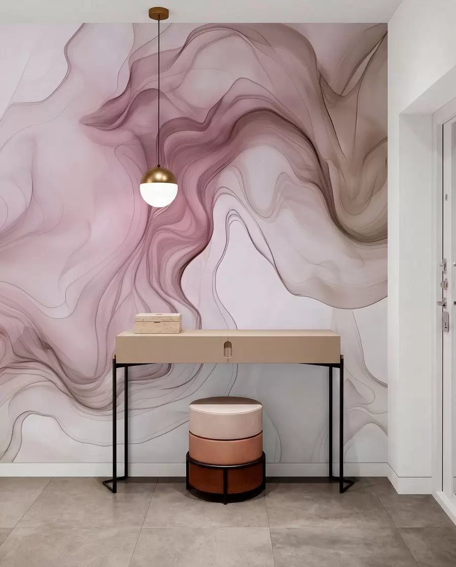wall murals Пастелни апстрактни таласи на светлој позадини w01185v2