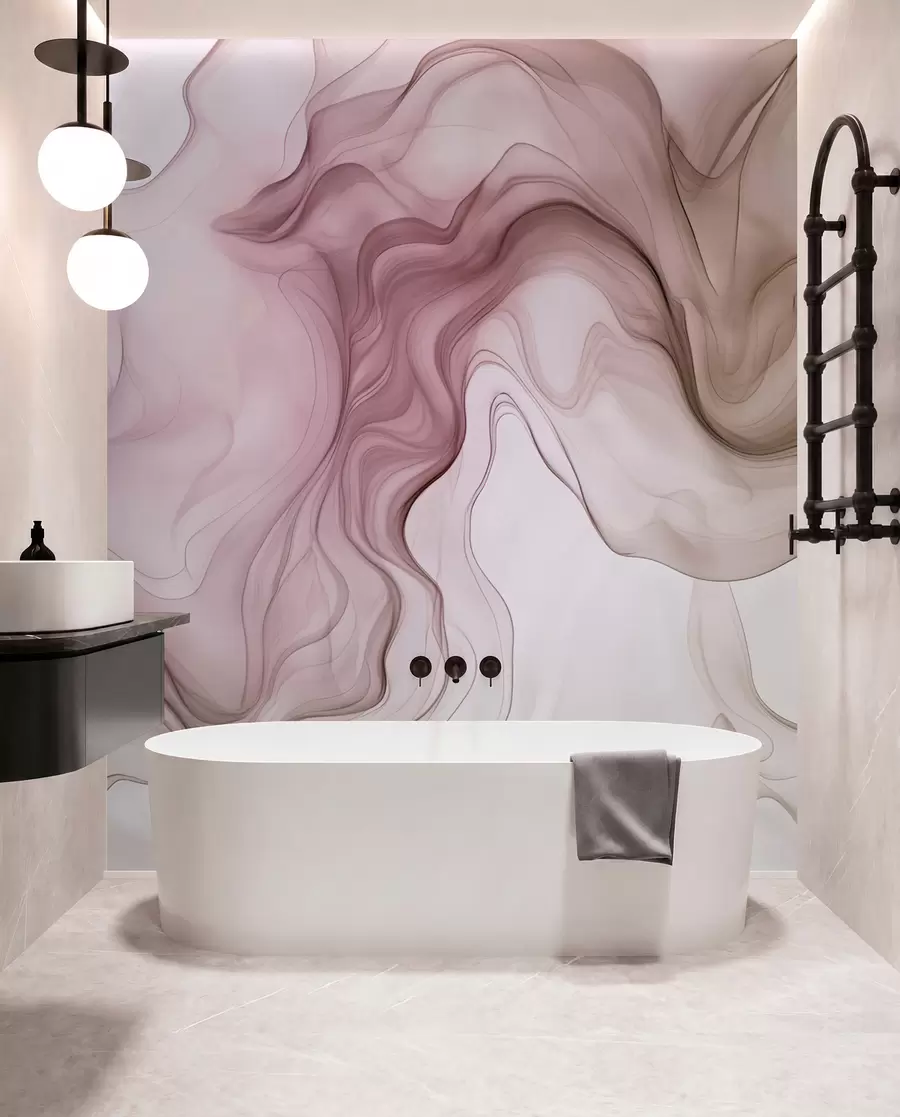 wall murals Пастелни апстрактни таласи на светлој позадини w01185v2