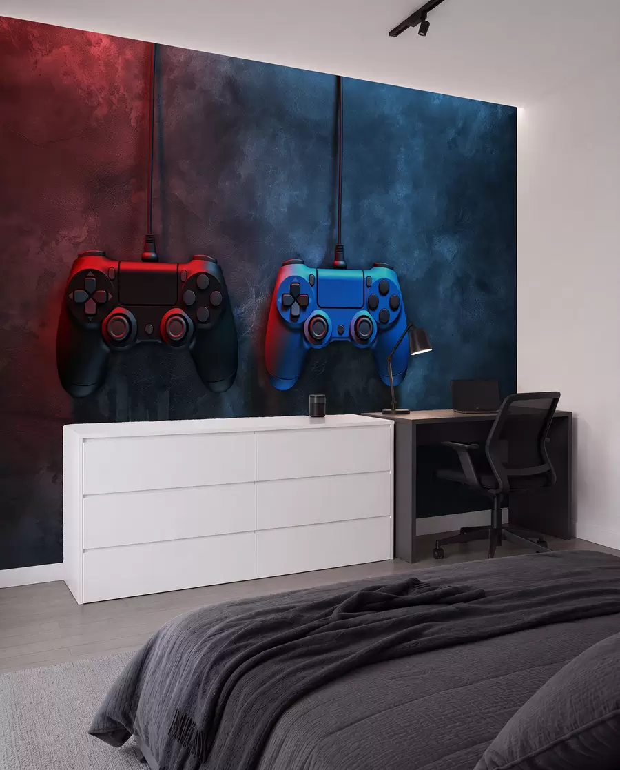 wall murals црно-плави ДуалСхоцк на тамној позадини w01189