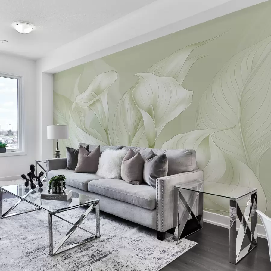 wall murals нежни цветови зелене боје w01195v3