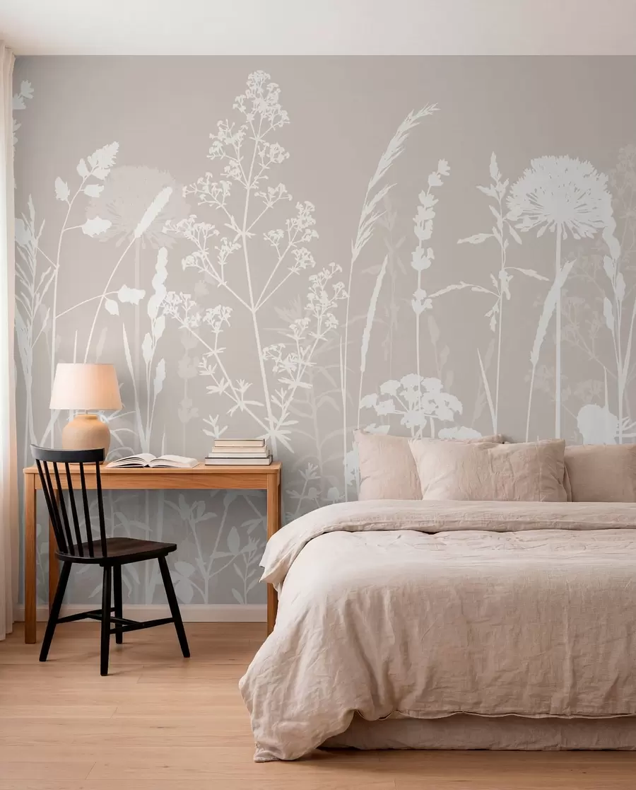 wall murals Нежне пољске биљке и цвеће минимализам w01270
