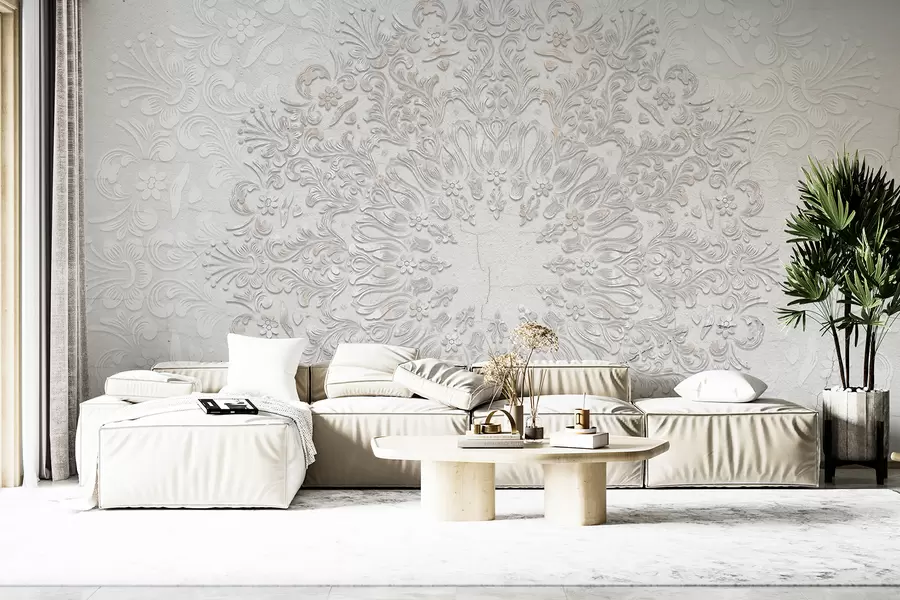 wall murals Веома детаљан отисак мандала ствара прелеп и деликатан дизајн чипке w01249