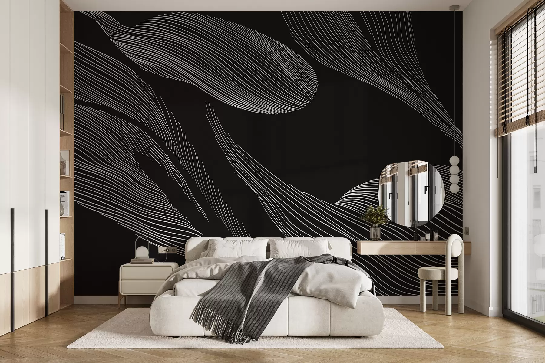 wall murals Апстракција на црној позадини w01216v3