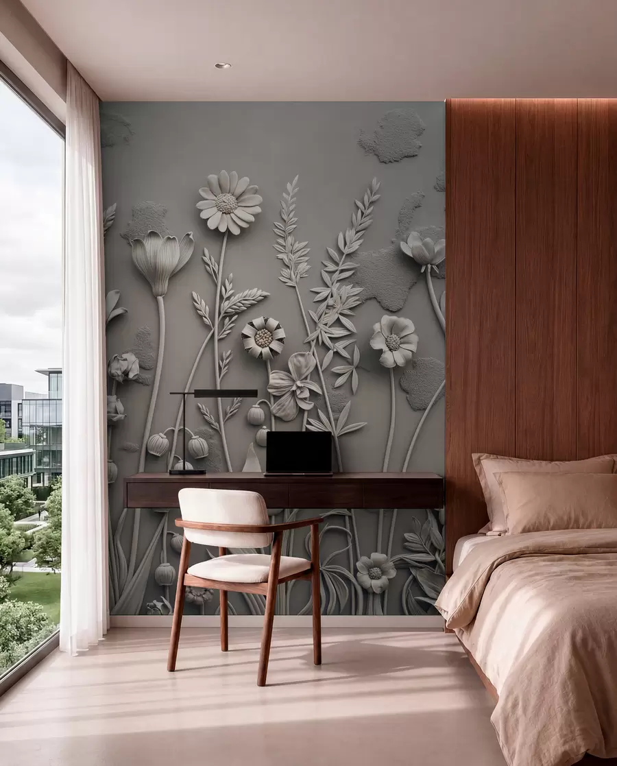 wall murals Поље 3Д цвеће w07869v1