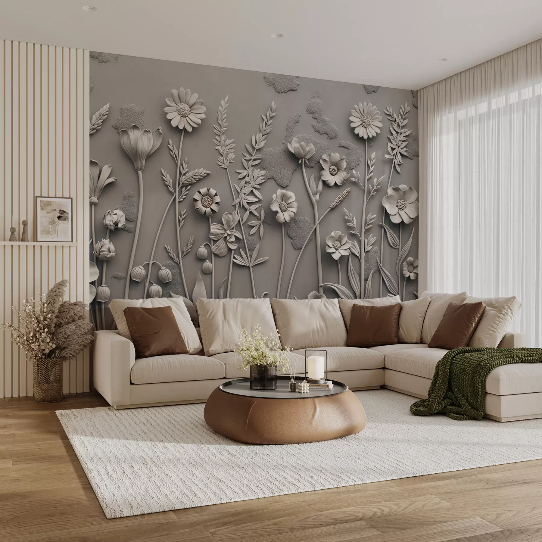 wall murals Поље 3Д цвеће w07869v1