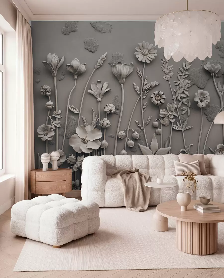 wall murals Поље 3Д цвеће w07869v1