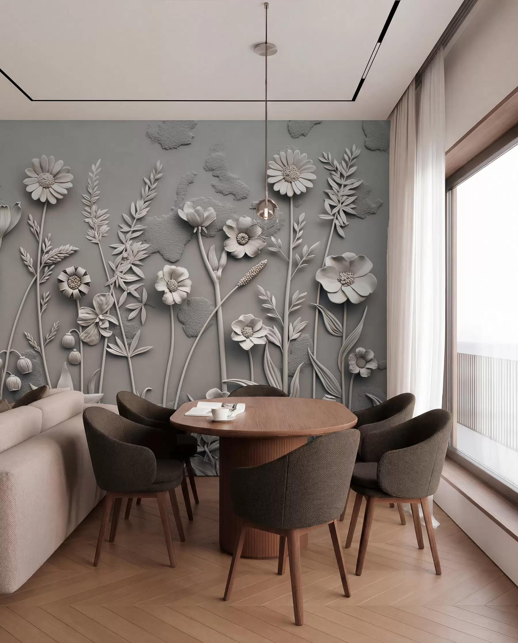 wall murals Поље 3Д цвеће w07869v1