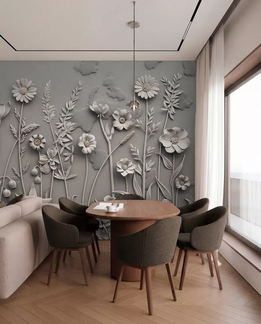 wall murals Поље 3Д цвеће w07869v1